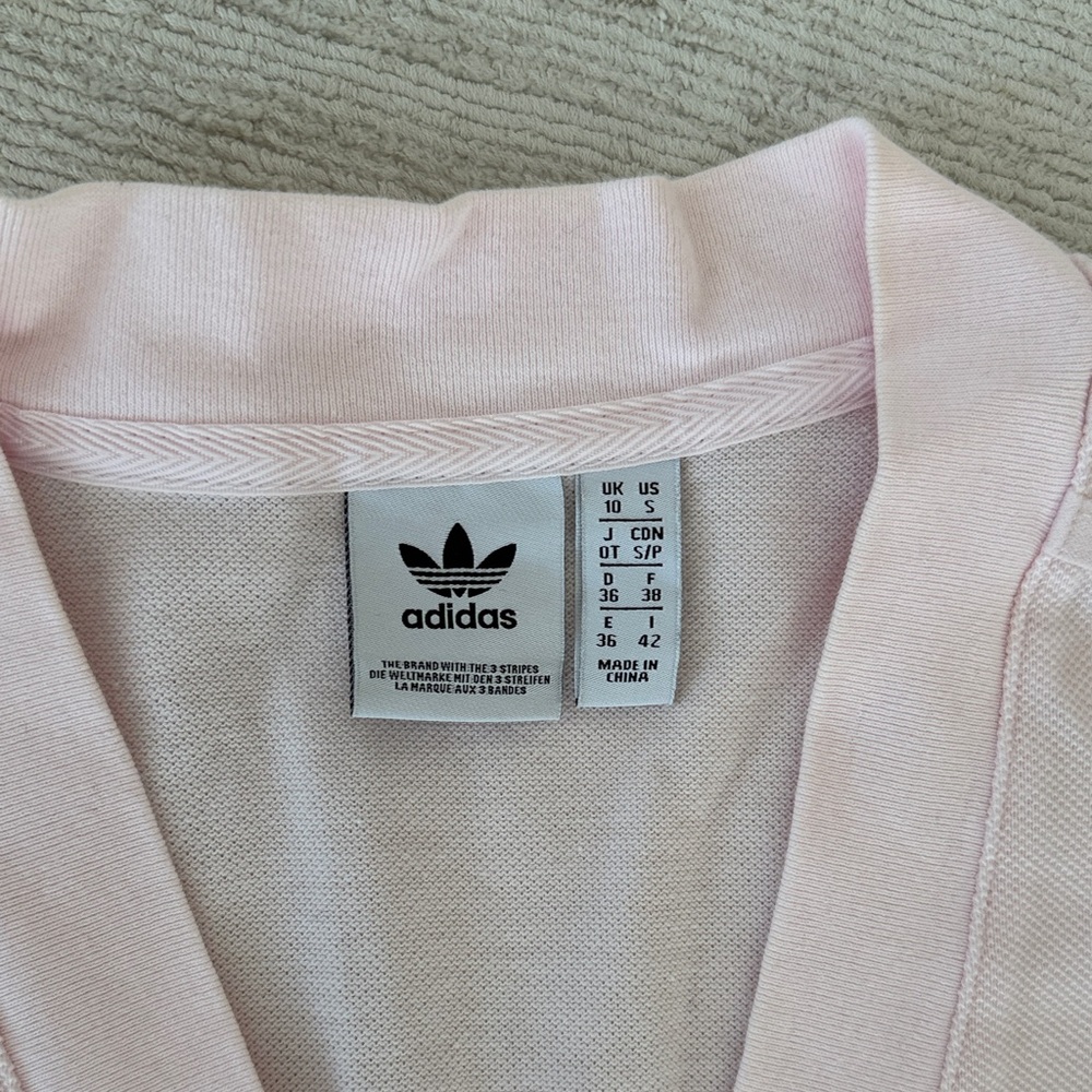 adidas Light Pink V-Neck Sleeveless Dress with Cream Waist Band - Picture 3 of 3